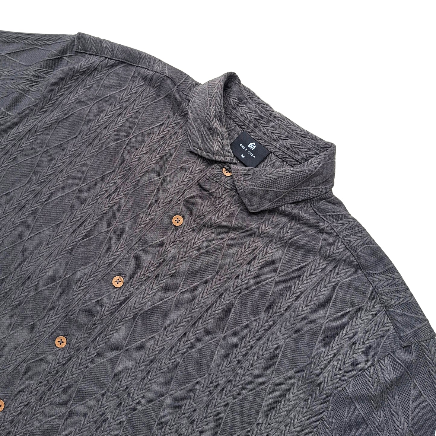 DARK GREY KNIT HALF SLEEVES SHIRT
