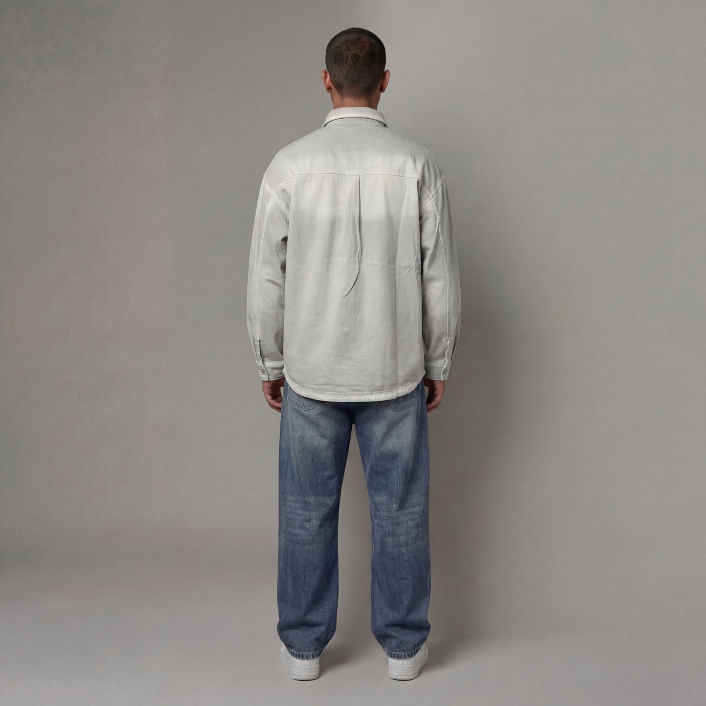 STONE WASH DENIM OVERSHIRT