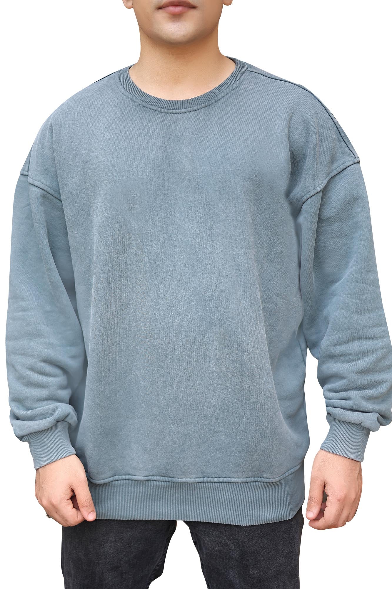 OVERDYED SWEATSHIRT (GREY TEAL)