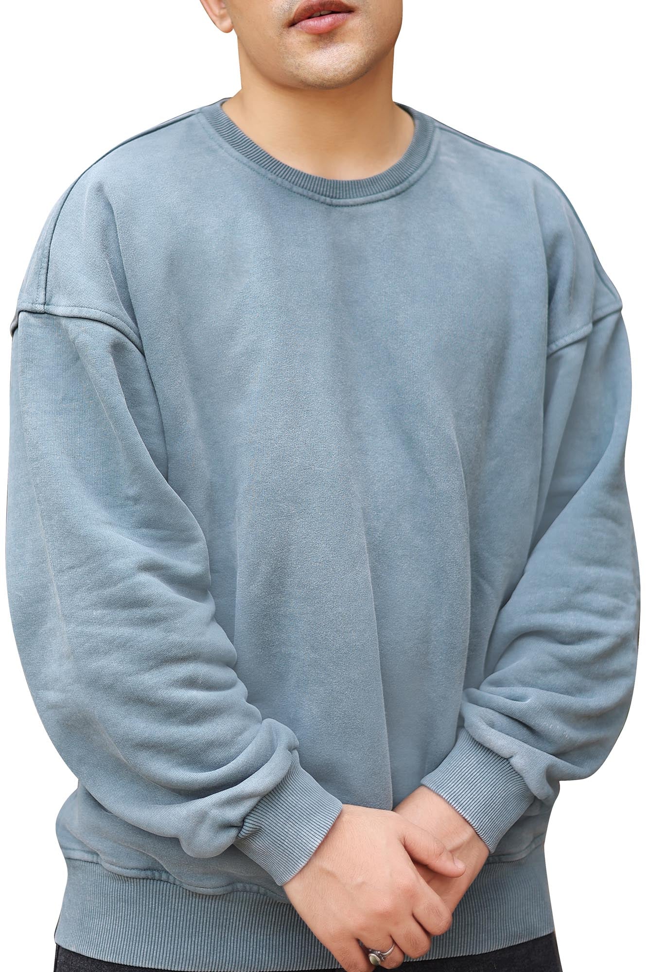 OVERDYED SWEATSHIRT (GREY TEAL)