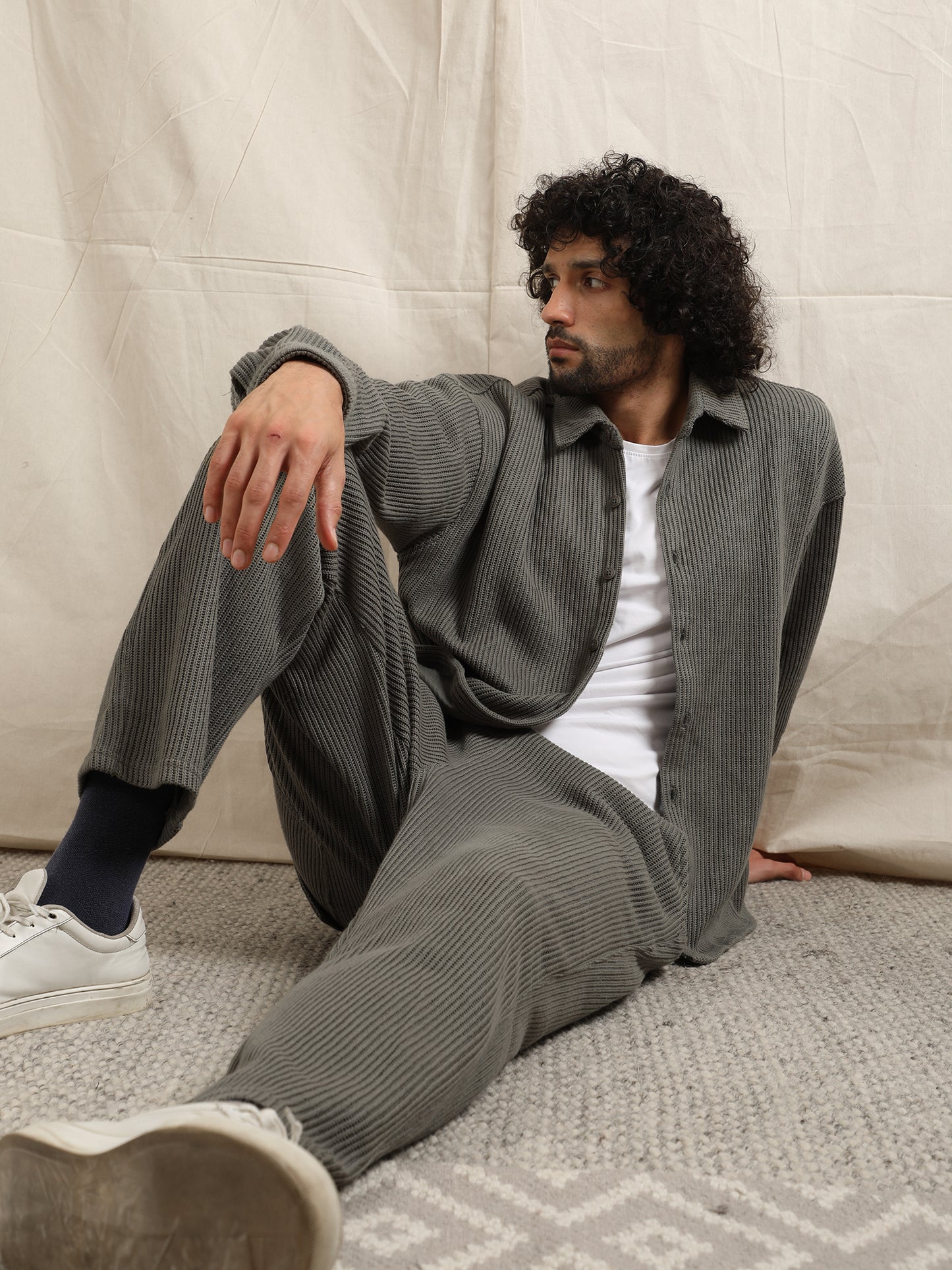 CO-ORD IN SWEATER KNIT FABRIC (OLIVE)