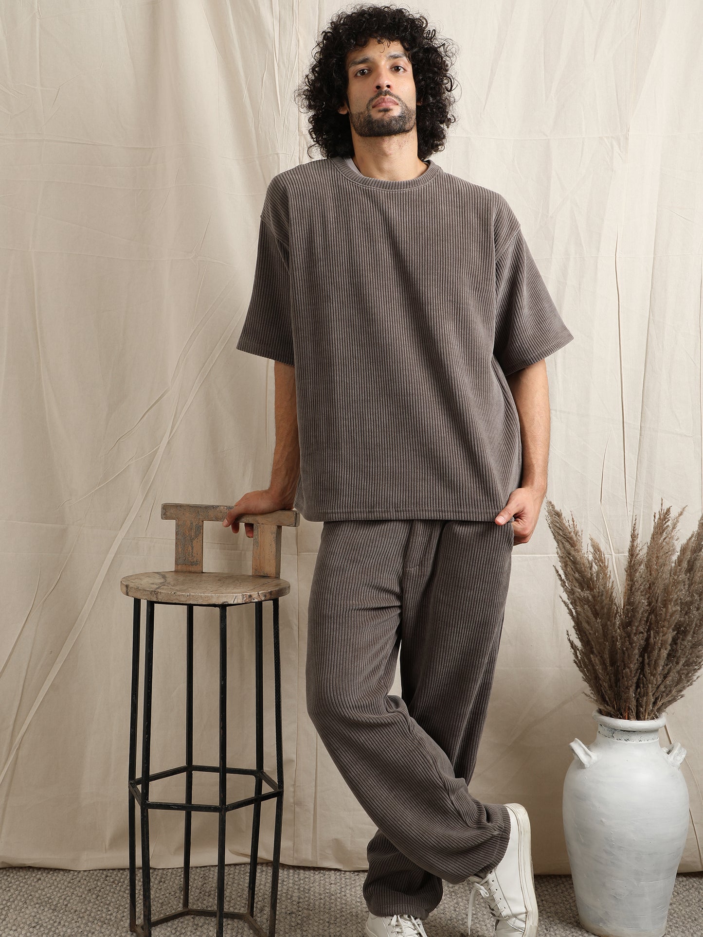 CORDUROY SET D.GREY