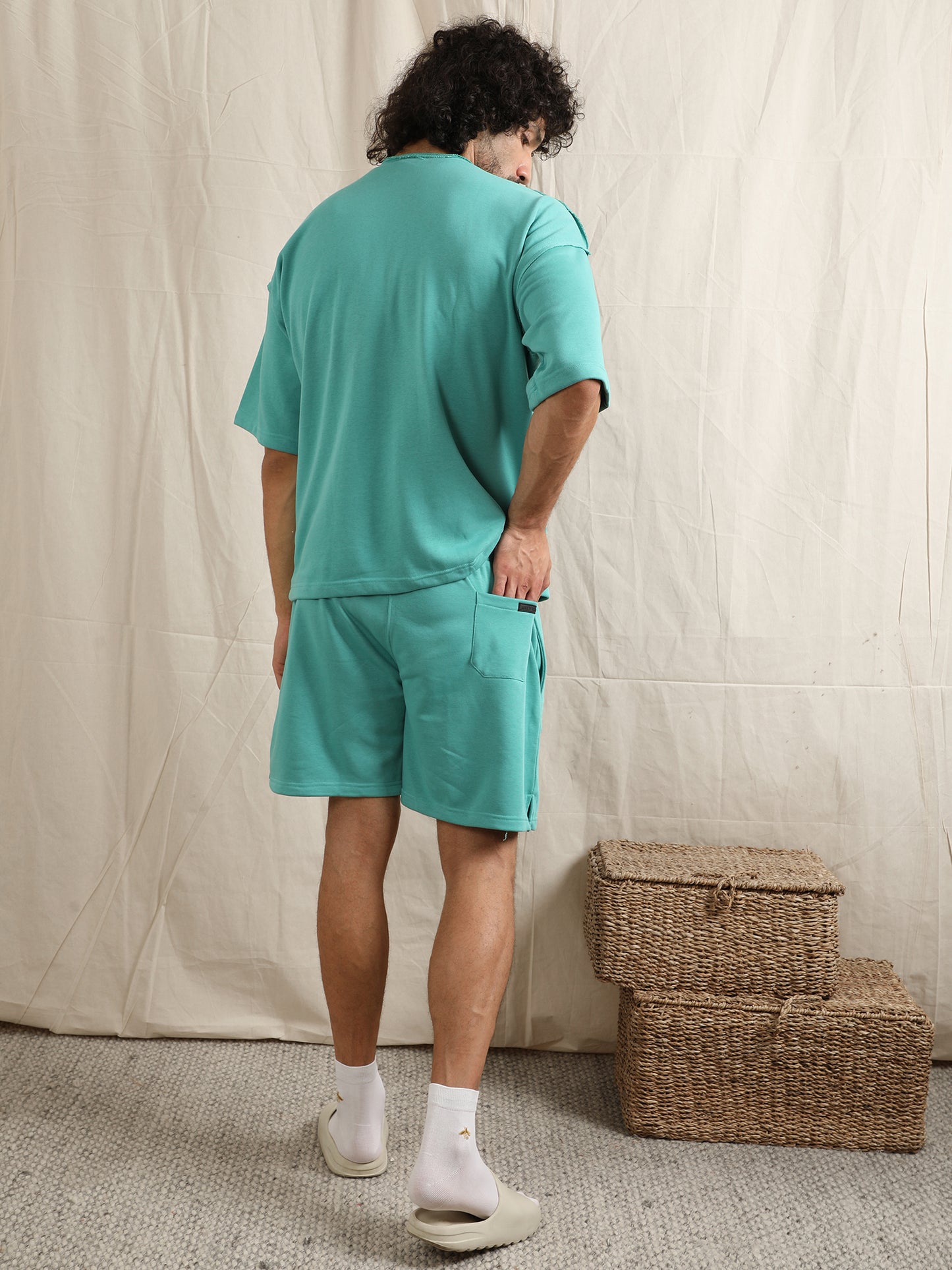 TURQUOISE CO-ORDER SET WITH CARGO POCKETS
