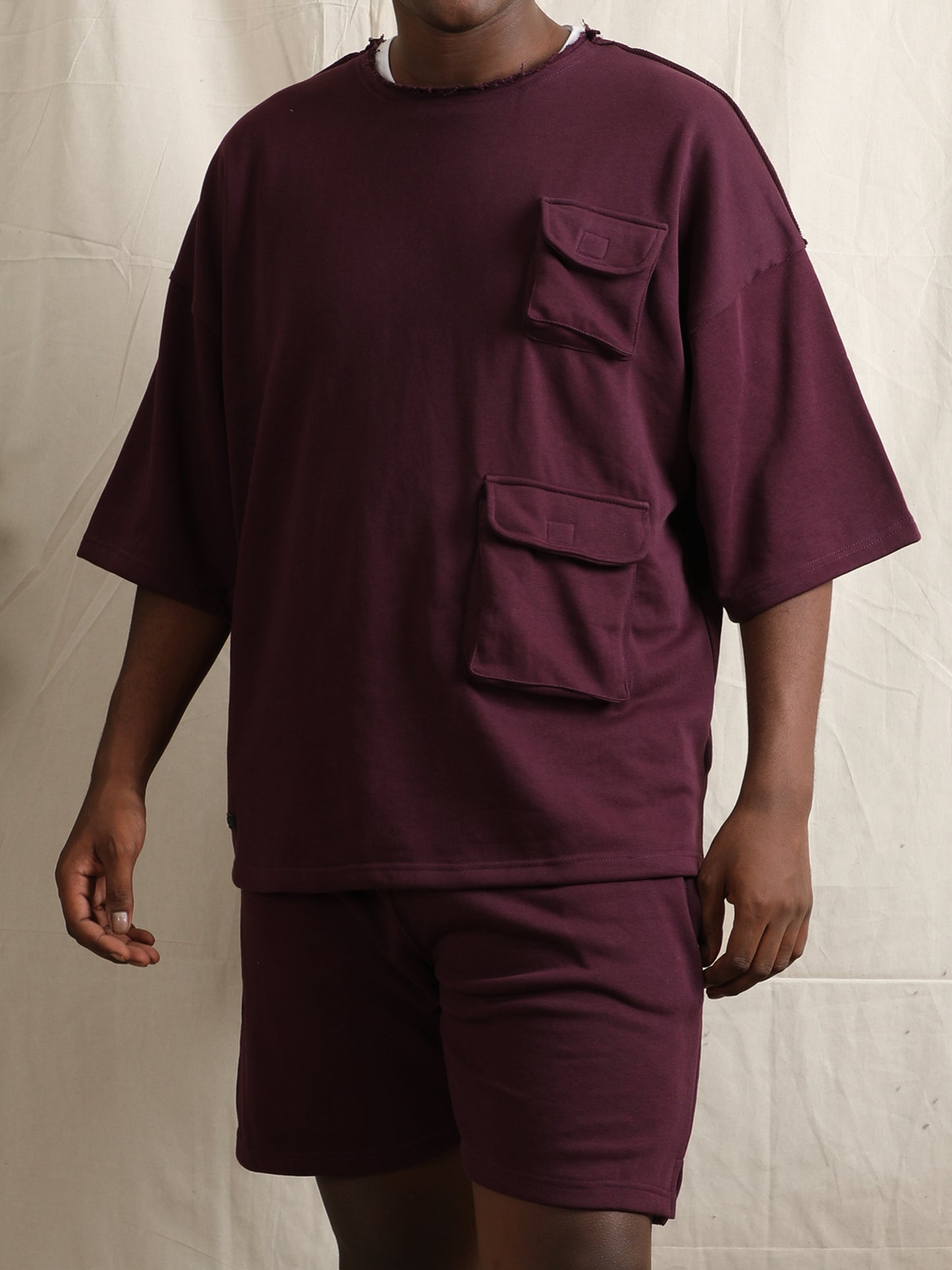 WINE CO-ORDER SET WITH CARGO POCKETS