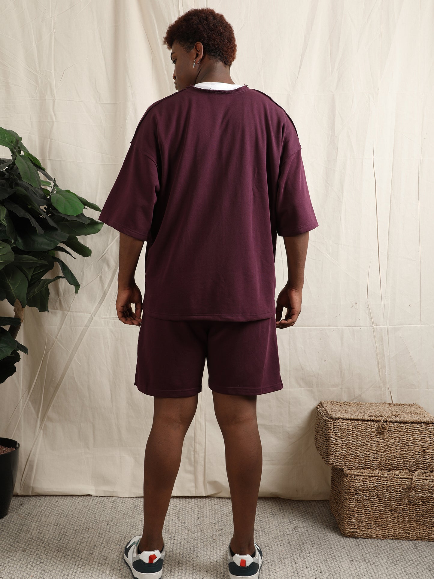 WINE CO-ORDER SET WITH CARGO POCKETS