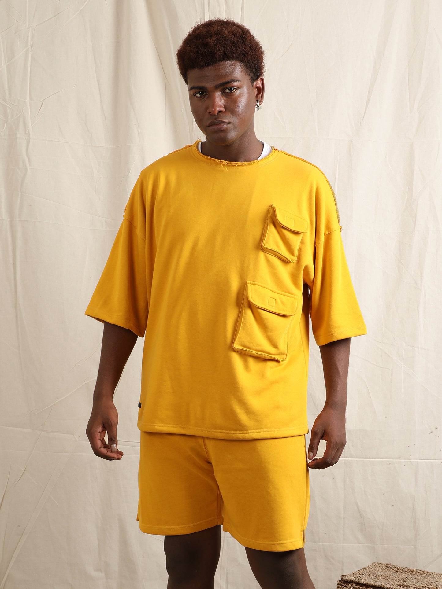 YELLOW CO-ORDER SET WITH CARGO POCKETS