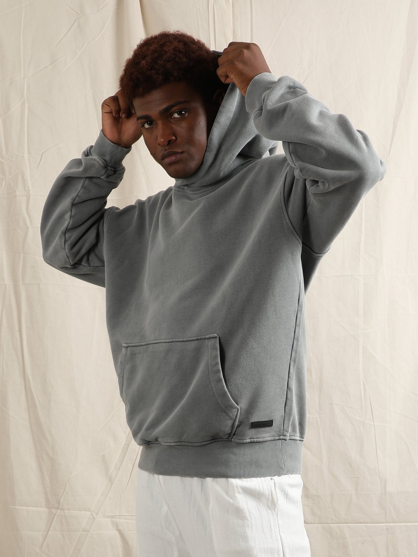 OVERDYED HEAVY WEIGHT HOODIE (GREY BLUE)