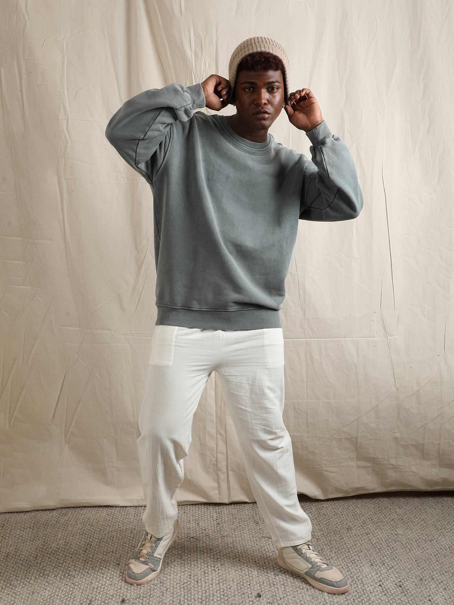 OVERDYED SWEATSHIRT (GREY TEAL)