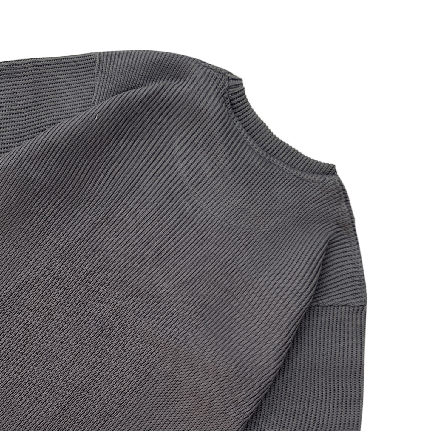 SWEATER KNIT FABRIC TSHIRT(DARK GREY)