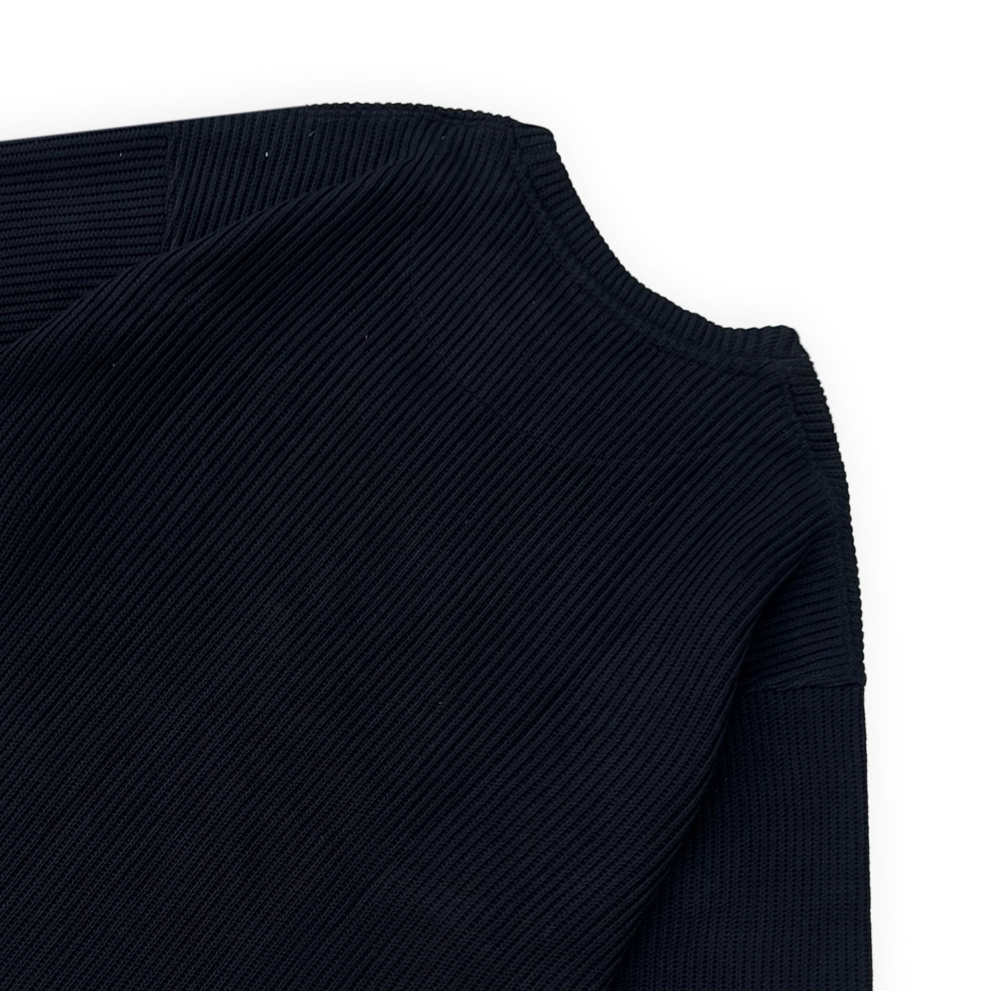 SWEATER KNIT FABRIC TSHIRT(BLACK)