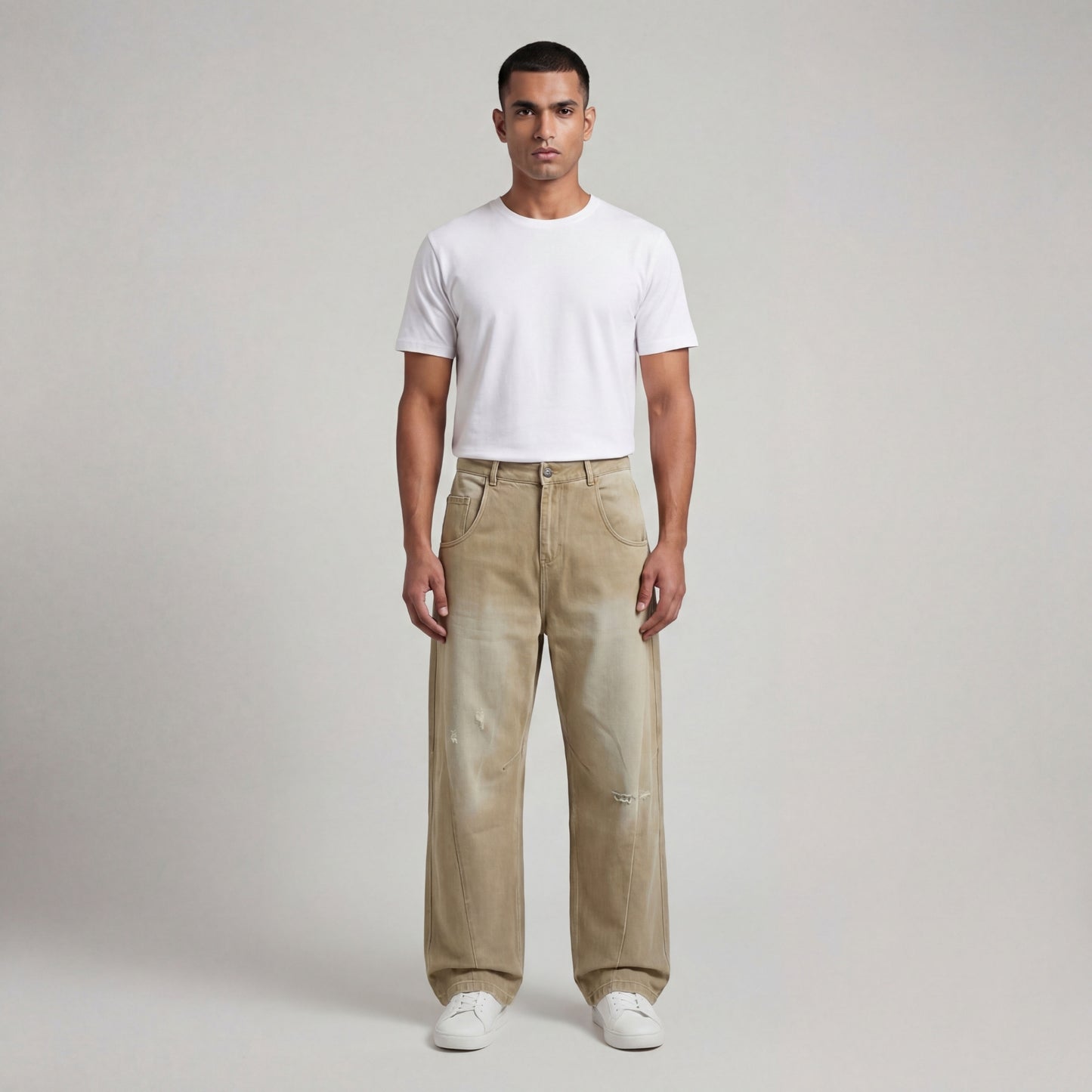 SAND WASH PANEL DENIM