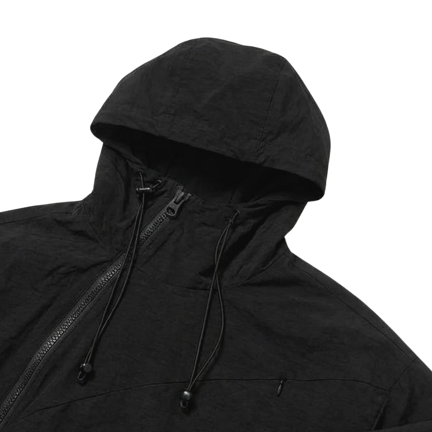 ASYMMETRIC SHELL JACKET- BLACK