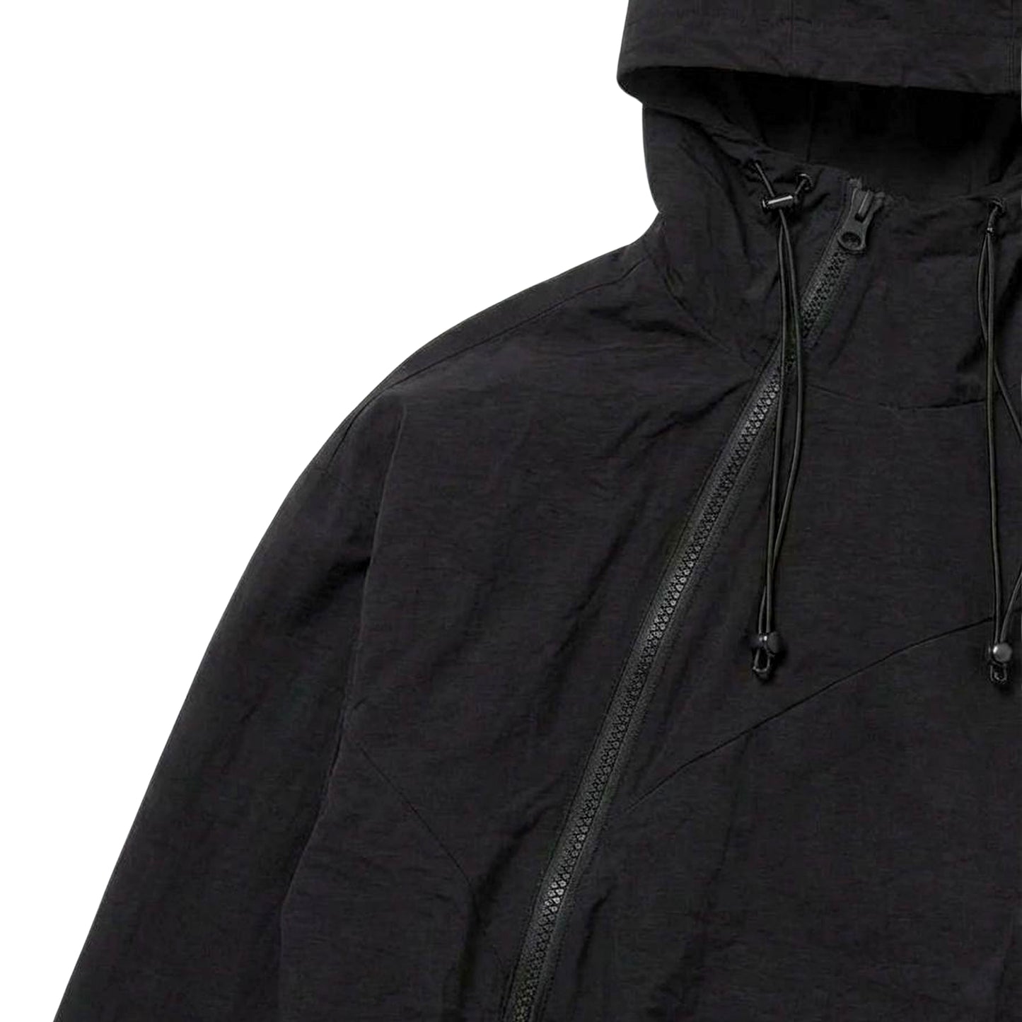 ASYMMETRIC SHELL JACKET- BLACK