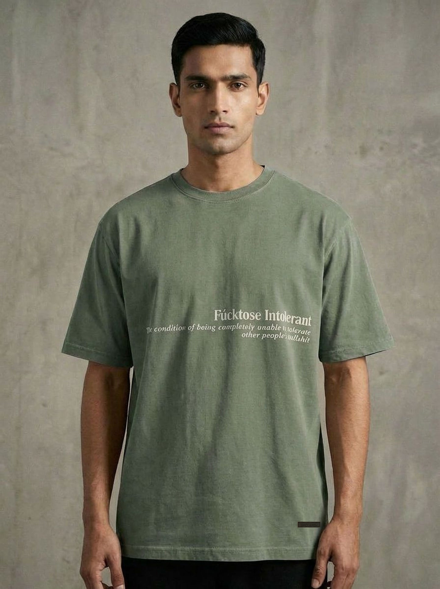 FUCKTOSE INTOLERANT T-SHIRT - SAGE