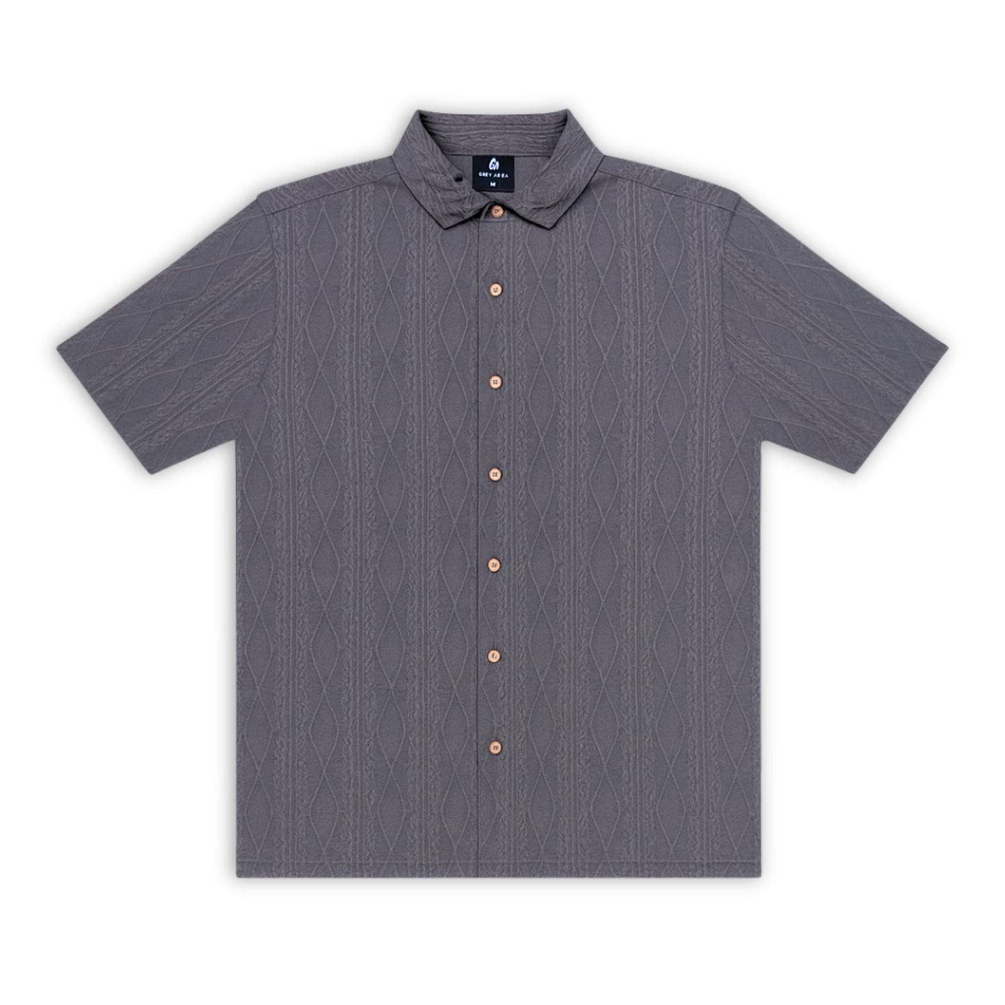 DARK GREY KNIT HALF SLEEVES SHIRT
