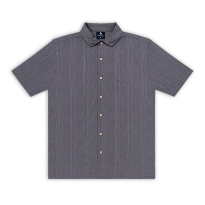 DARK GREY KNIT HALF SLEEVES SHIRT