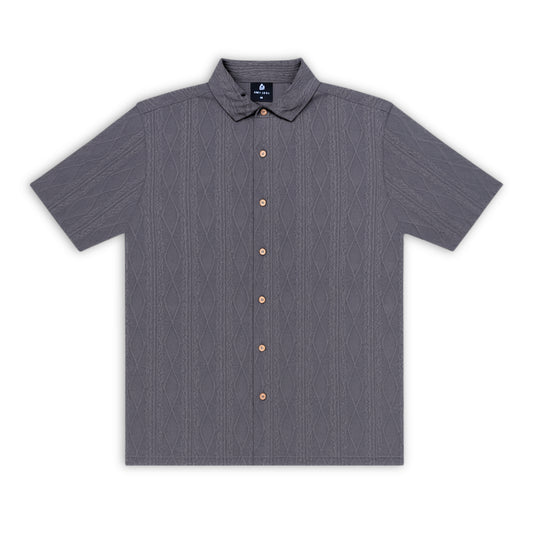 DARK GREY KNIT HALF SLEEVES SHIRT