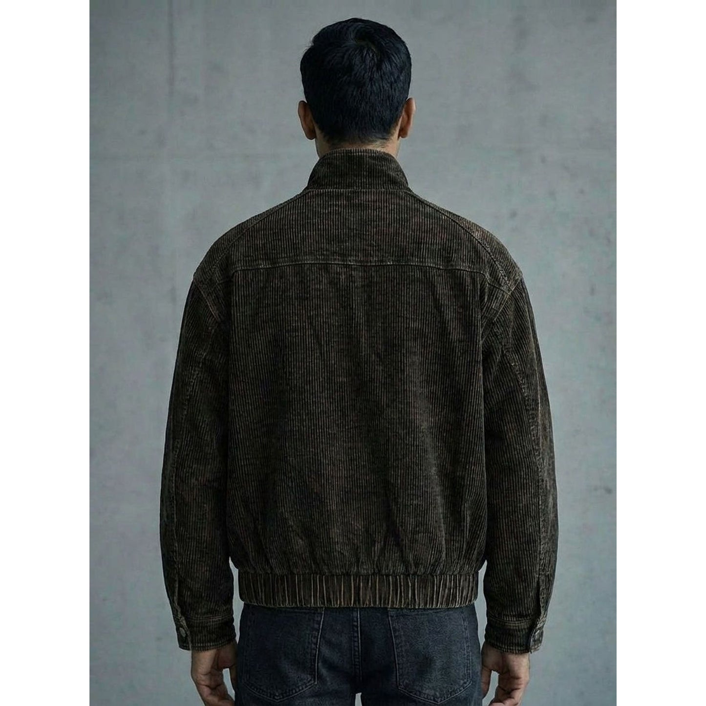 STRUCTURED CORDUROY JACKET - BROWN
