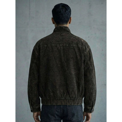 STRUCTURED CORDUROY JACKET - BROWN