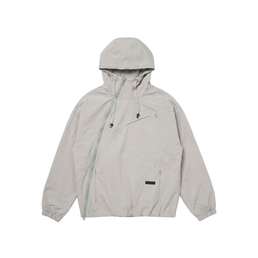 ASYMMETRIC SHELL JACKET- LIGHT GREY