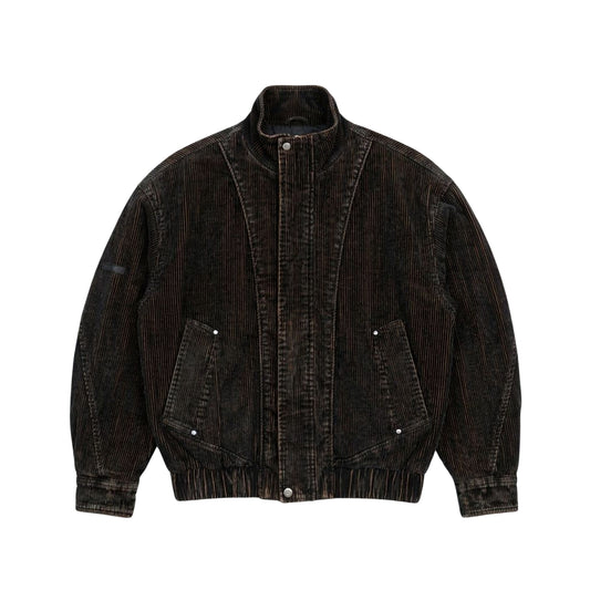 STRUCTURED CORDUROY JACKET - BROWN