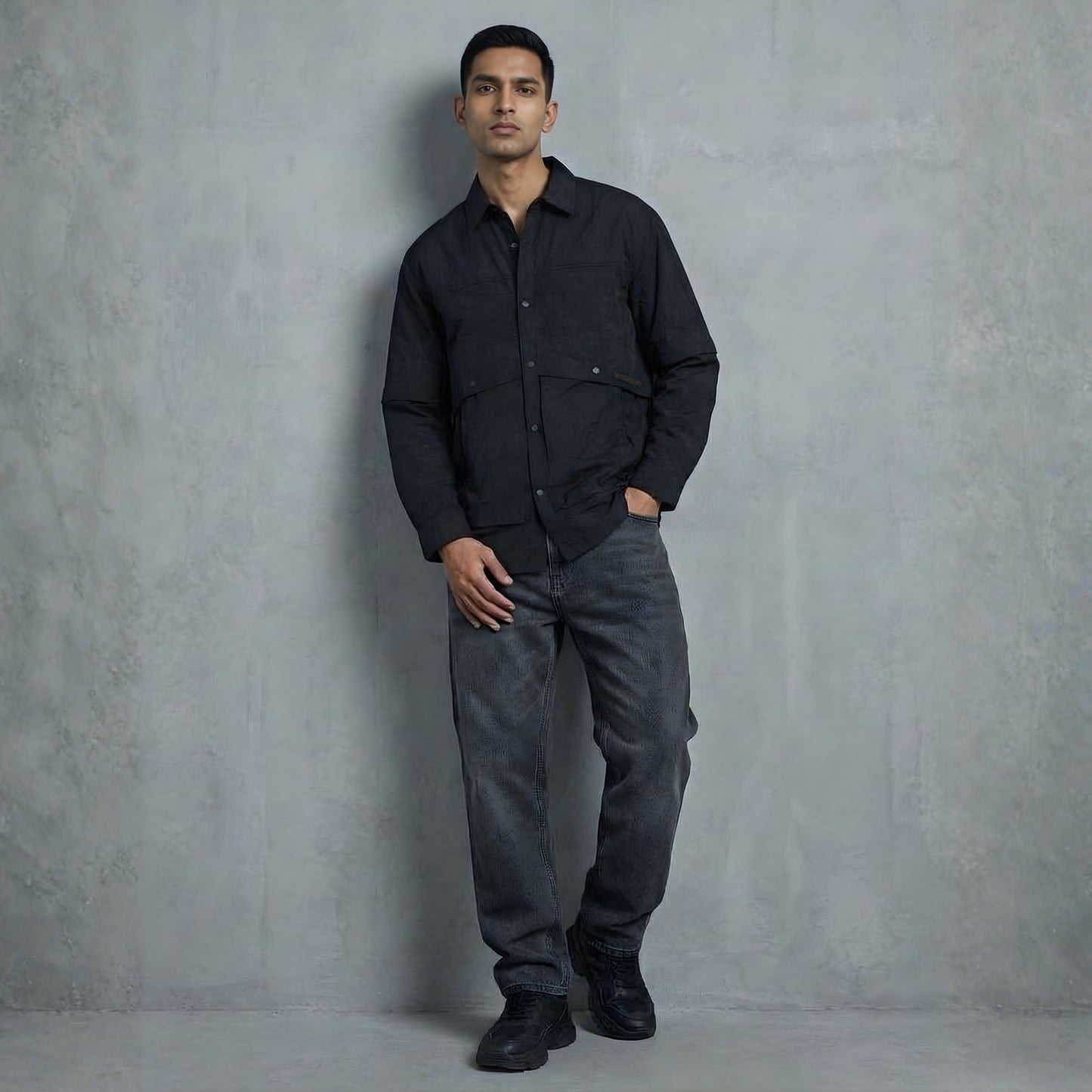 BLACK FIELD OVERSHIRT