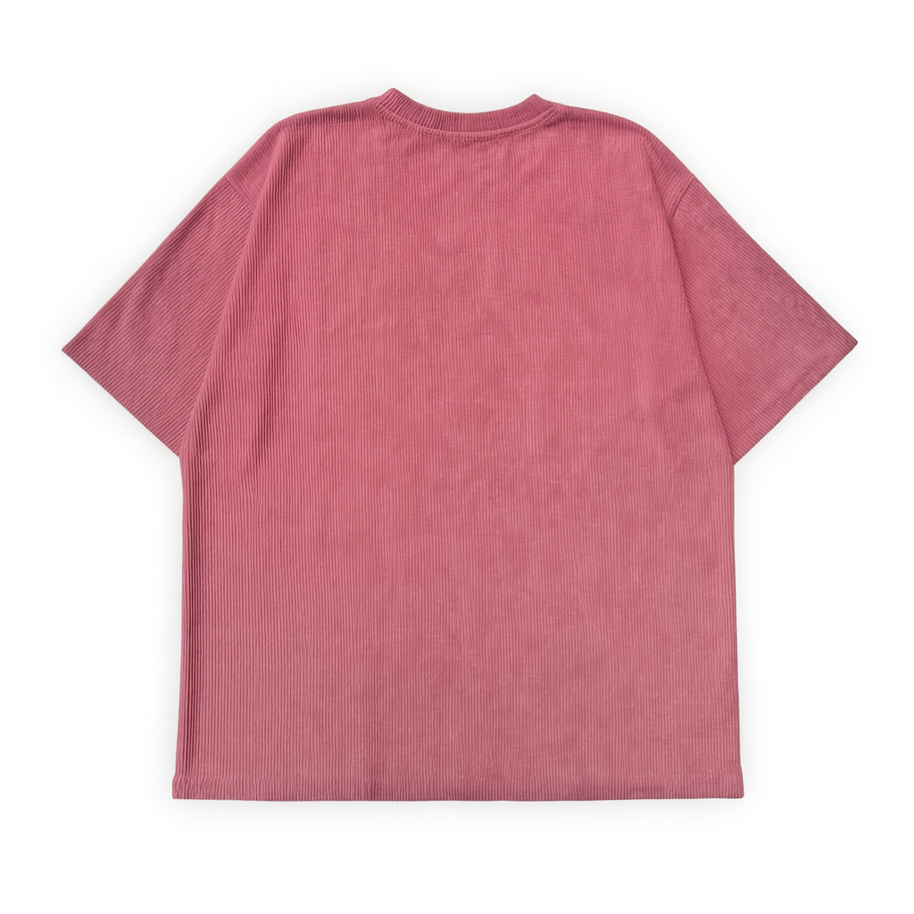 DARK PINK CORDUROY TSHIRT