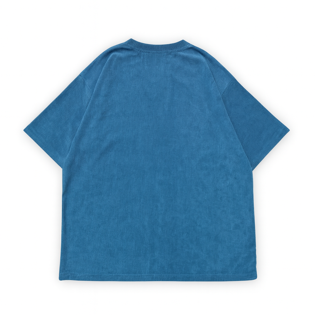 PEACOCK BLUE CORDUROY TSHIRT
