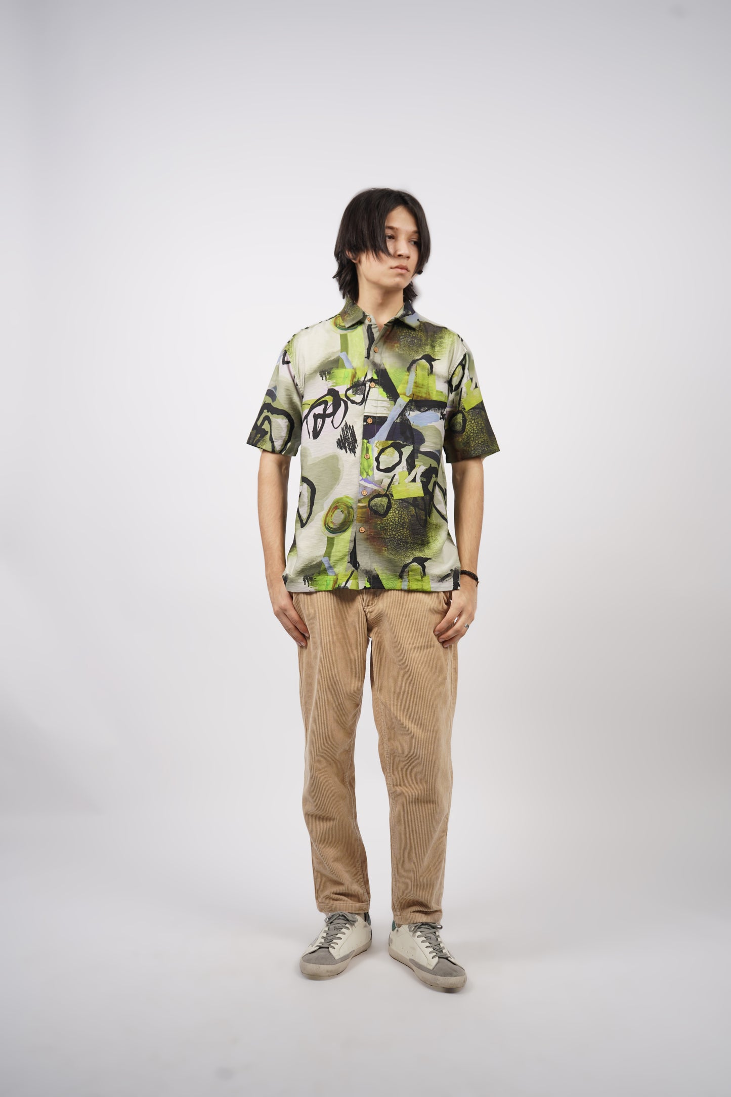 GREEN PULSE ART PRINTED SHIRT
