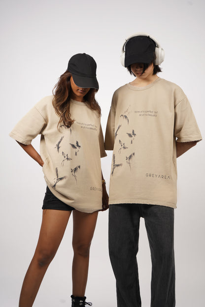 BIRDS IN KHAKHI T-SHIRT