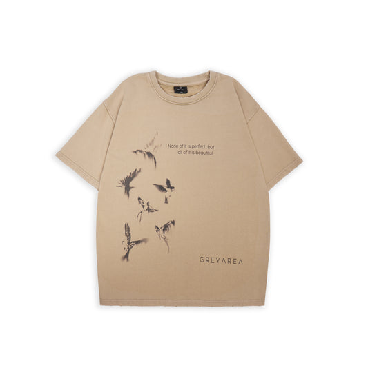 BIRDS IN KHAKHI T-SHIRT