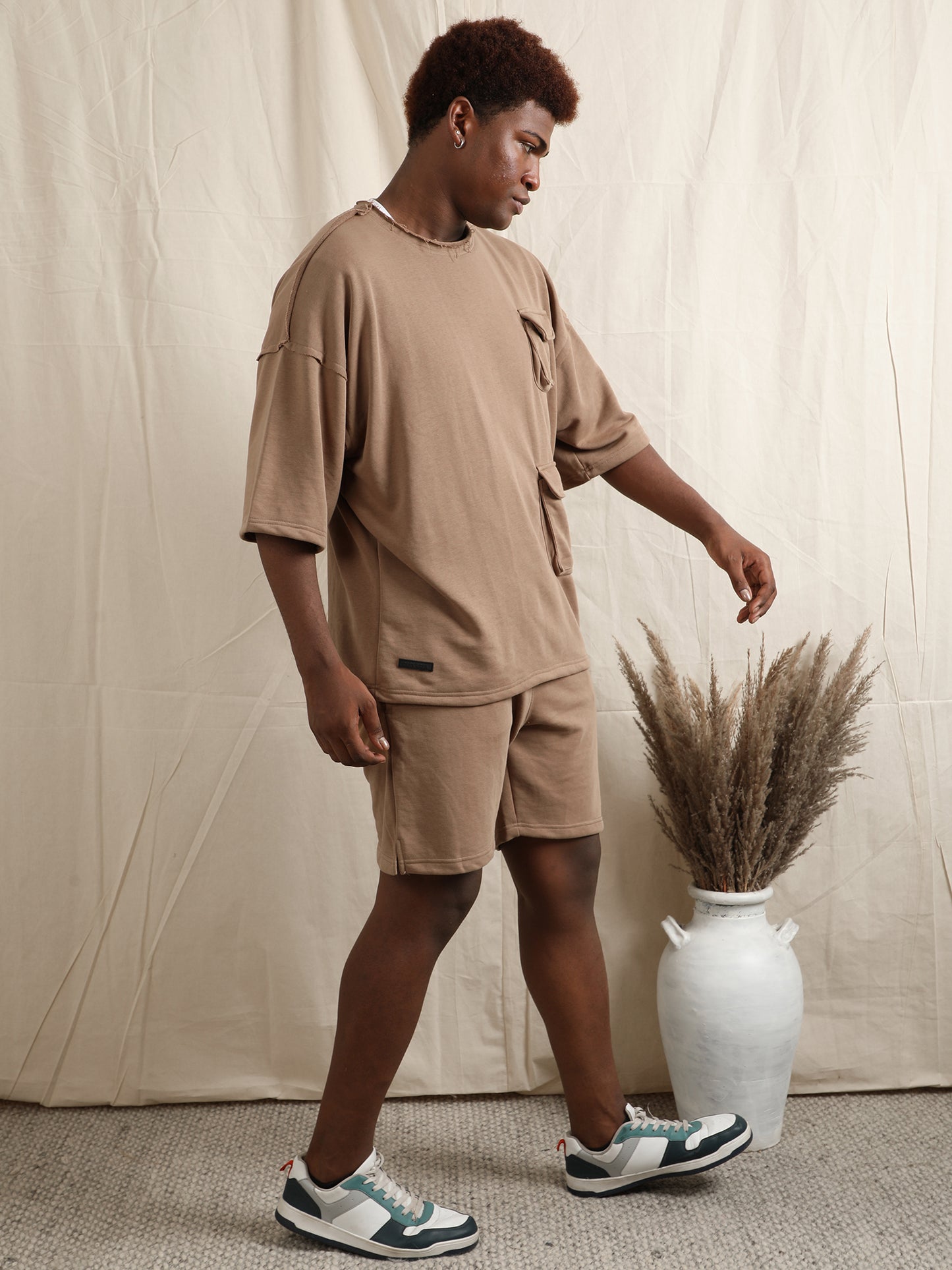 BROWN CO-ORDER SET WITH CARGO POCKETS