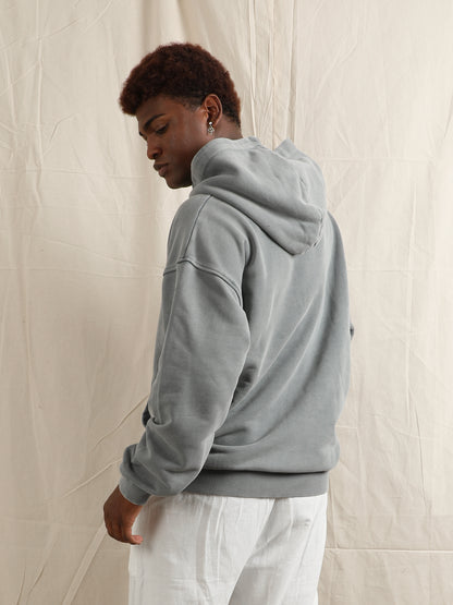 OVERDYED HEAVY WEIGHT HOODIE (GREY BLUE)