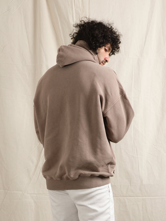 OVERDYED HEAVY WEIGHT HOODIE (BROWN)
