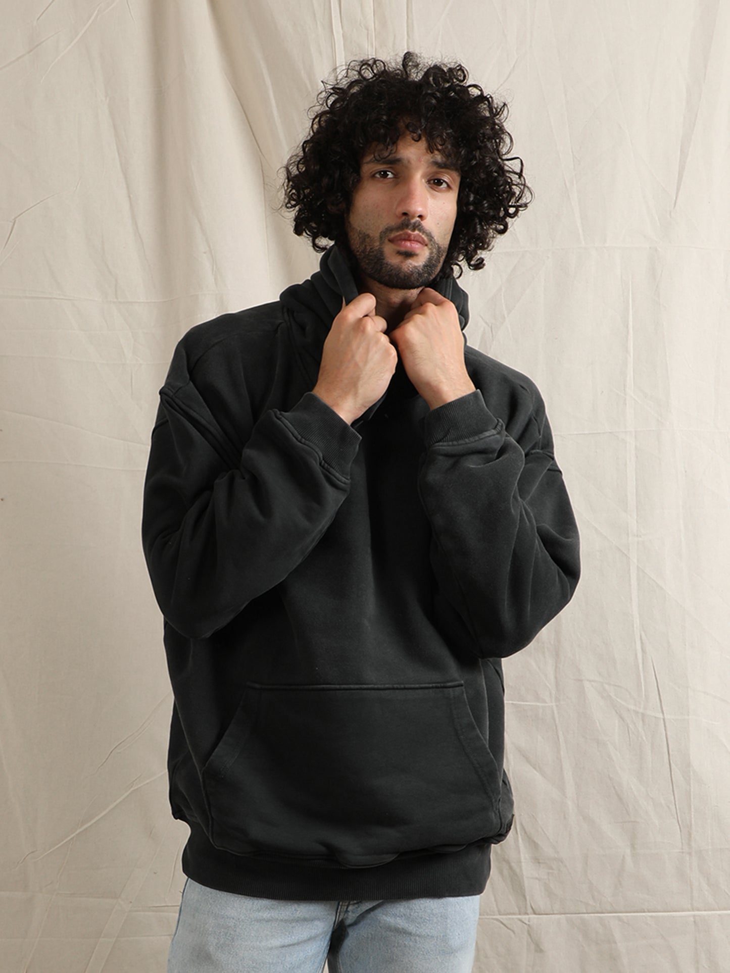 OVERDYED HEAVY WEIGHT HOODIE (BLACK)