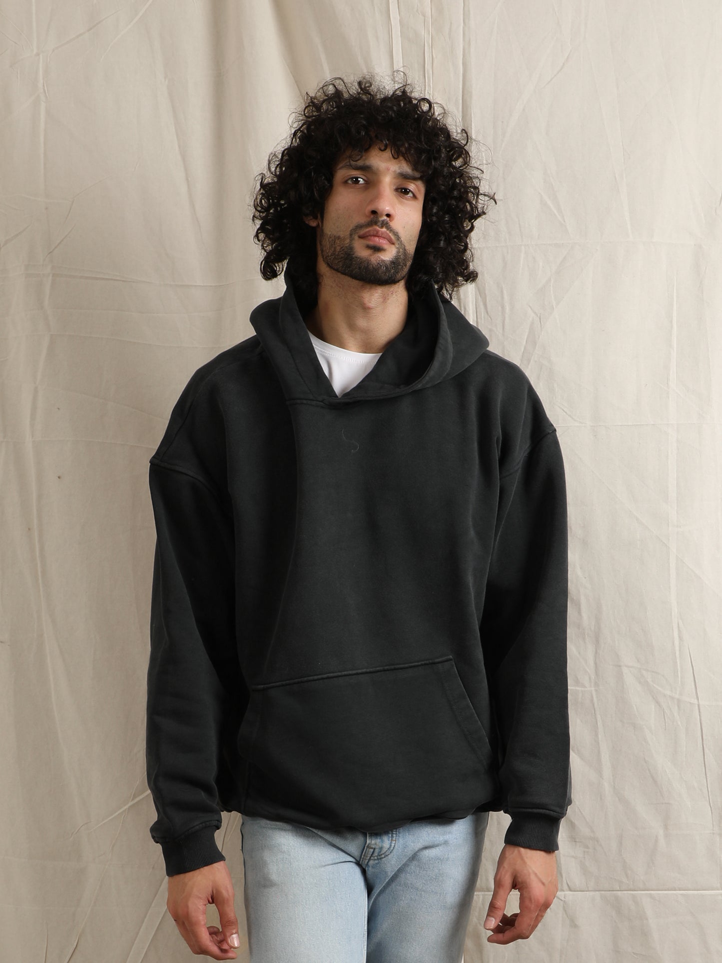 OVERDYED HEAVY WEIGHT HOODIE (BLACK)