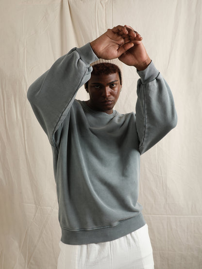 GREY TEAL OVERDYED - OVERSIZED SWEATSHIRT